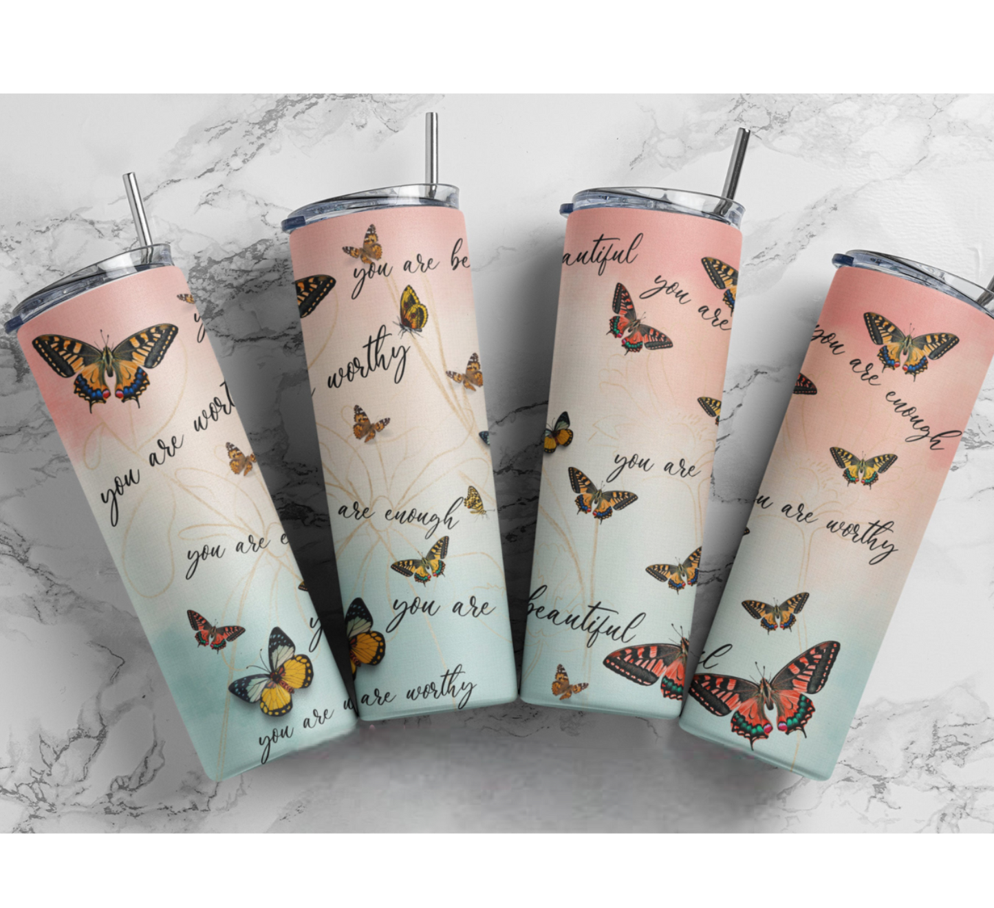 Butterfly Affirmations Tumbler