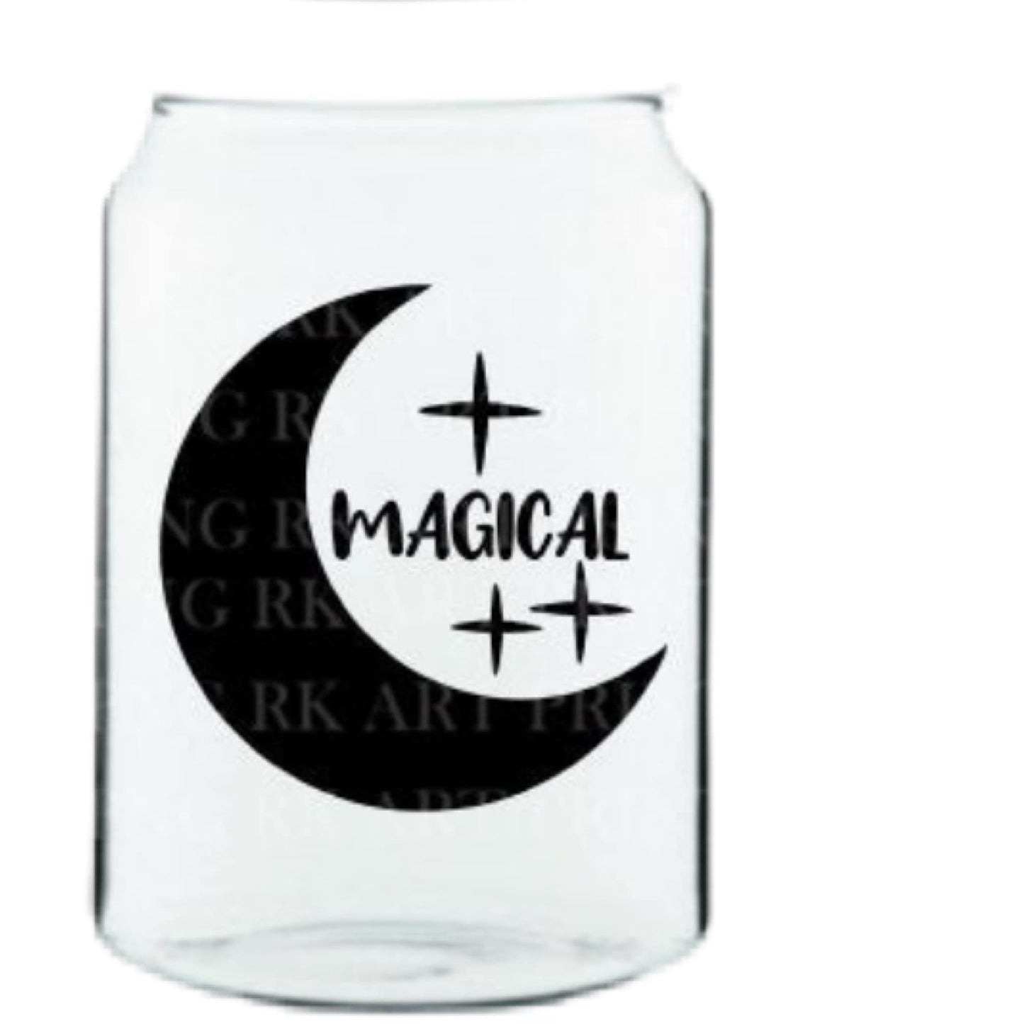 Magical Glass Cup with clear straw and bamboo lid