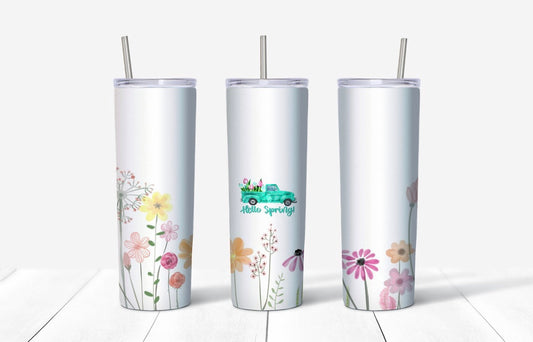 Hello Spring Flower Tumbler