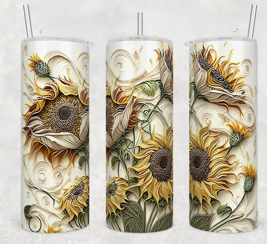 Stitched Sunflowers Tumbler