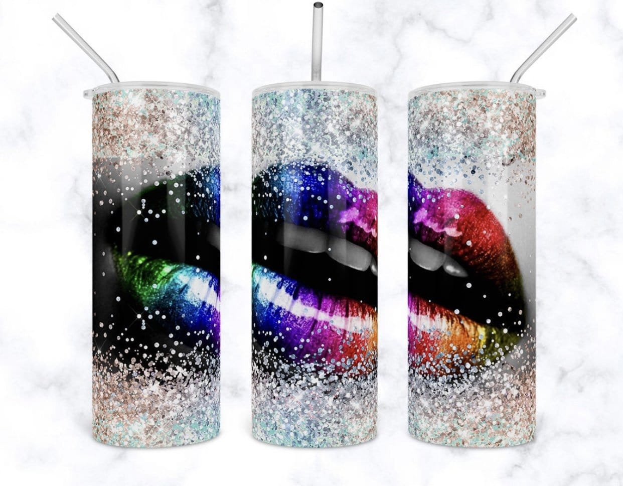 Glitter Lips Tumbler-Stay Foxy Boutique, Florissant, Missouri