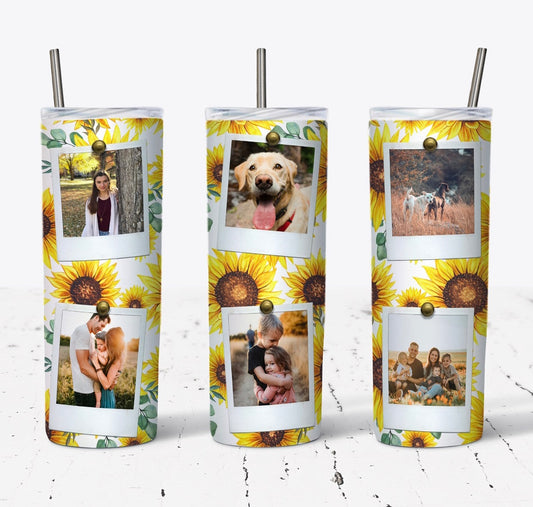 Happy Sunflower Tumbler *ADD YOUR PHOTOS