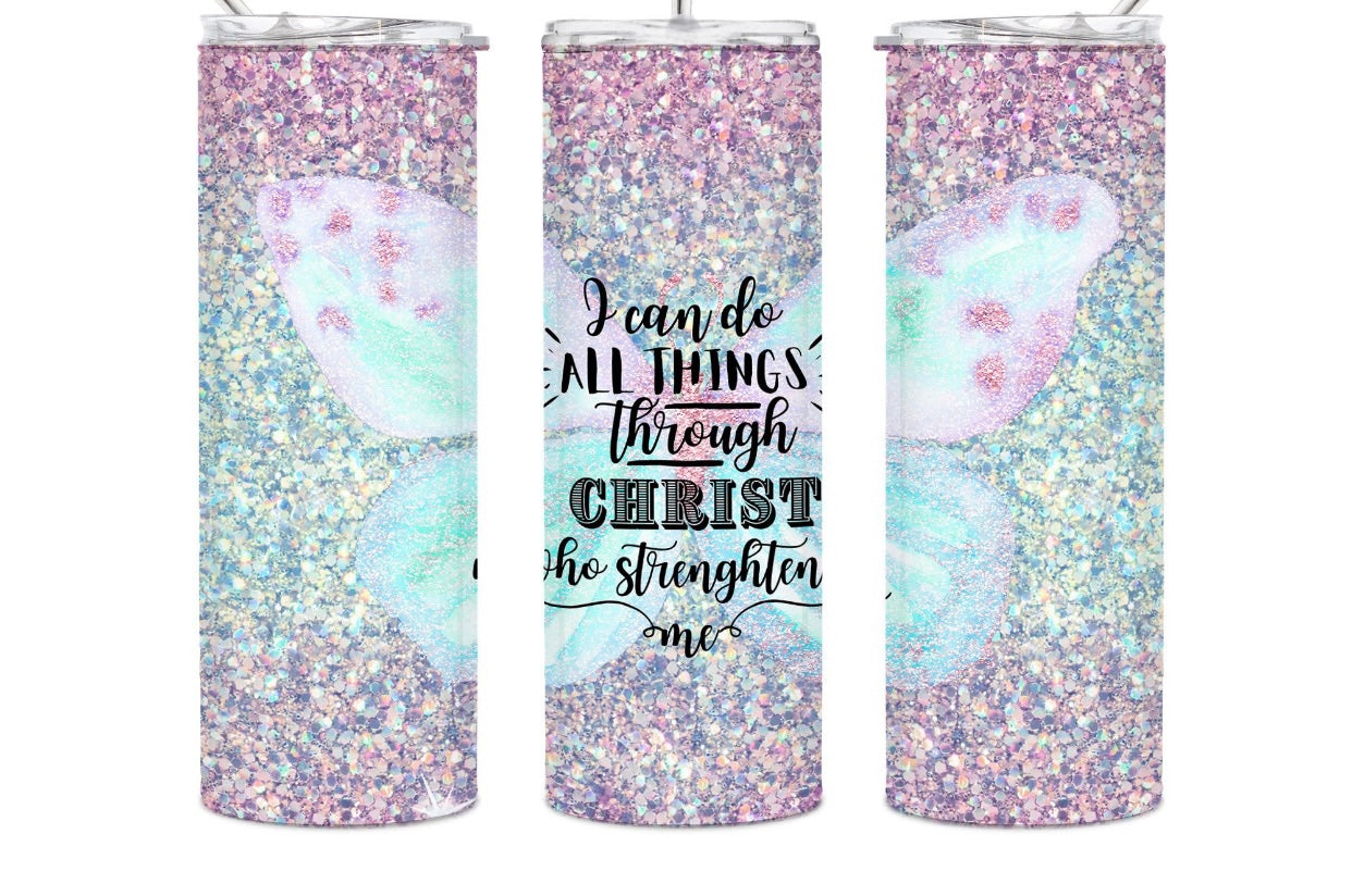 I Can Do All Things Glitter Tumbler