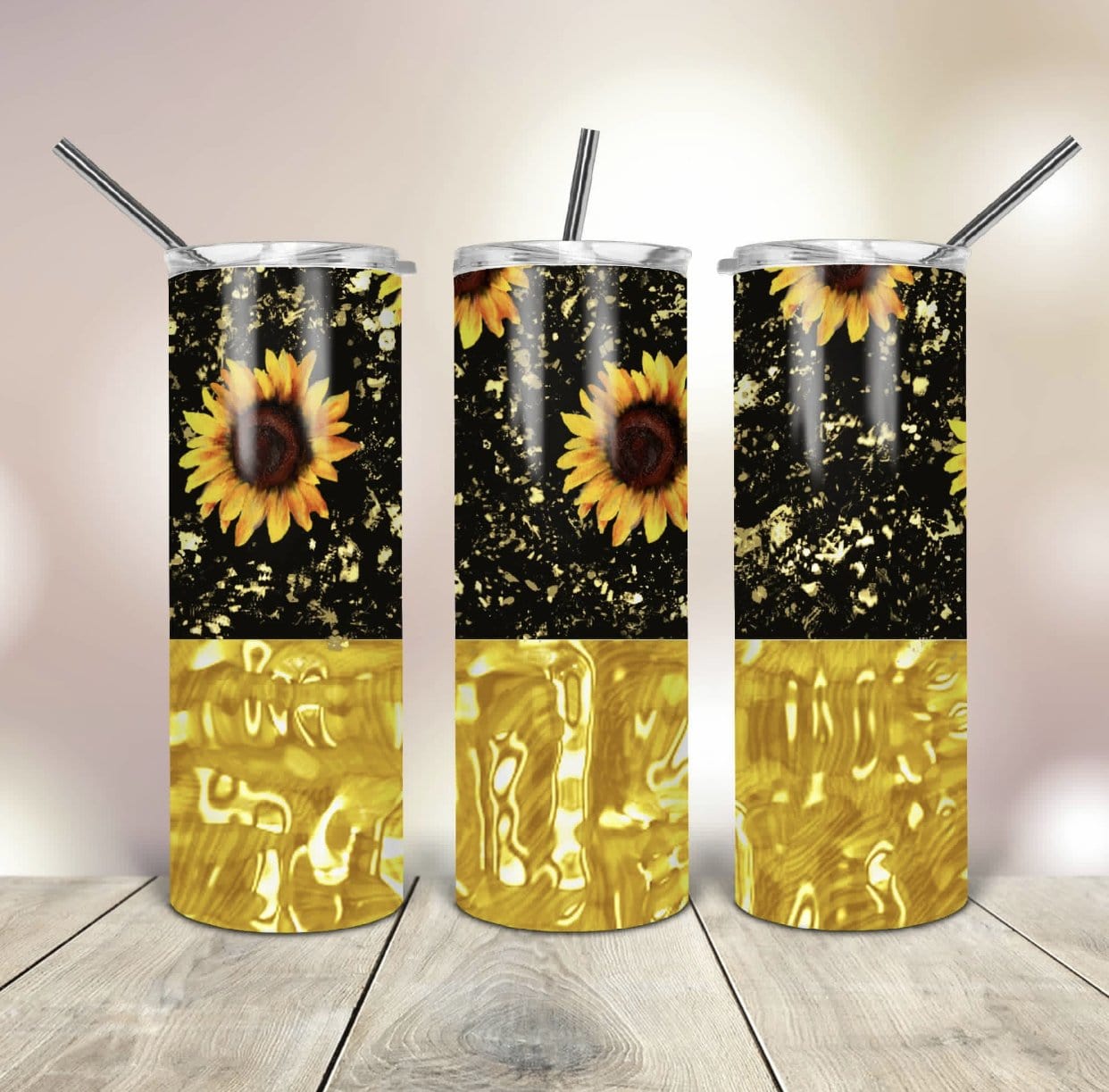 Gold Sunflower Tumbler-Stay Foxy Boutique, Florissant, Missouri