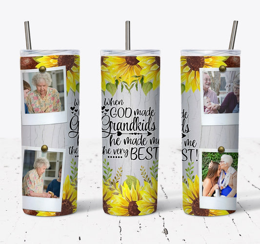 When God Made Grandkids Tumbler *ADD YOUR PHOTOS