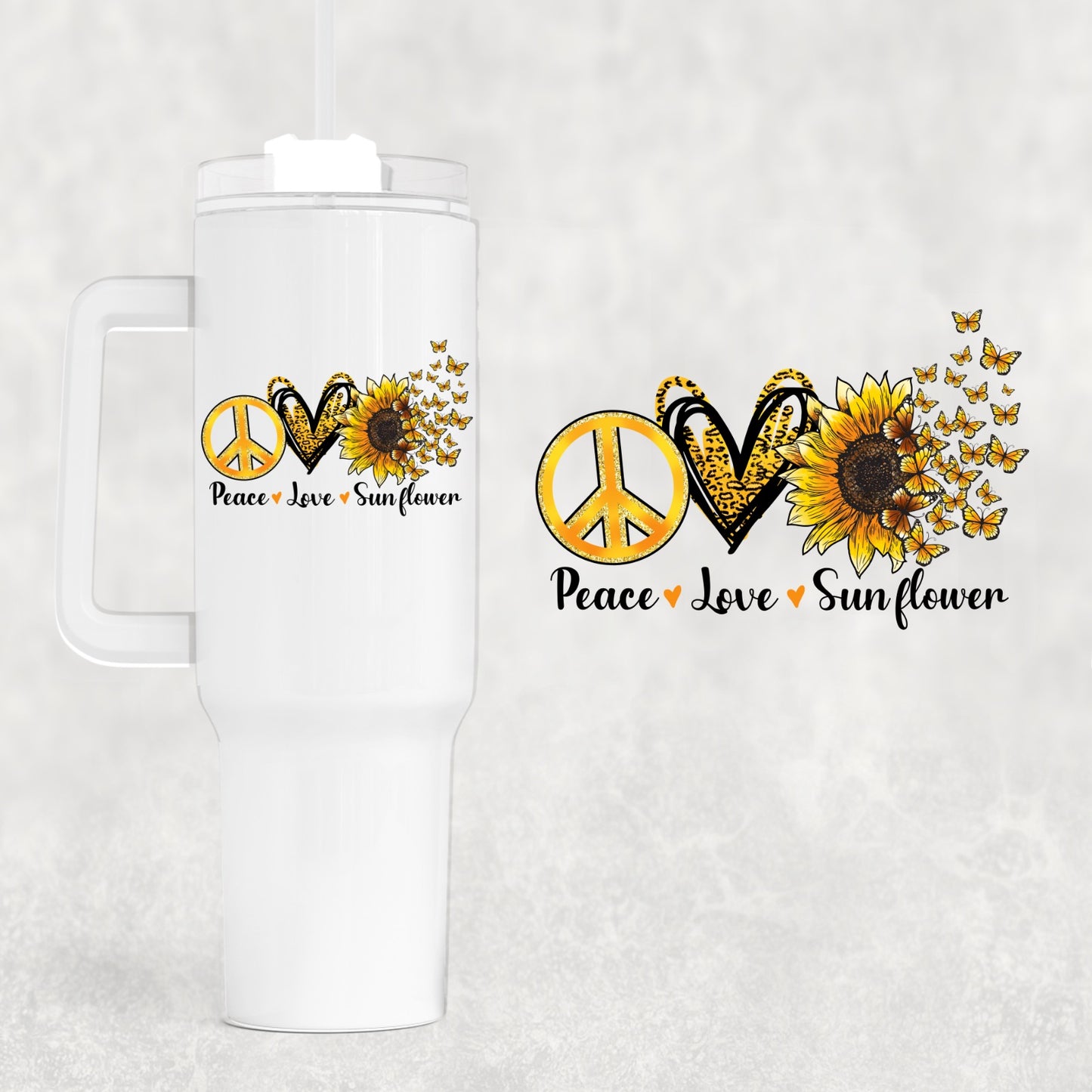 Peace And Love 40 oz Tumbler Preorder 4 wk tat