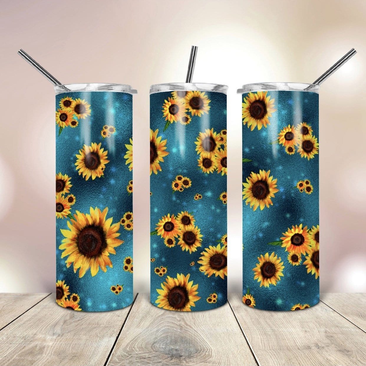 Blue Sunflower Tumbler-Stay Foxy Boutique, Florissant, Missouri