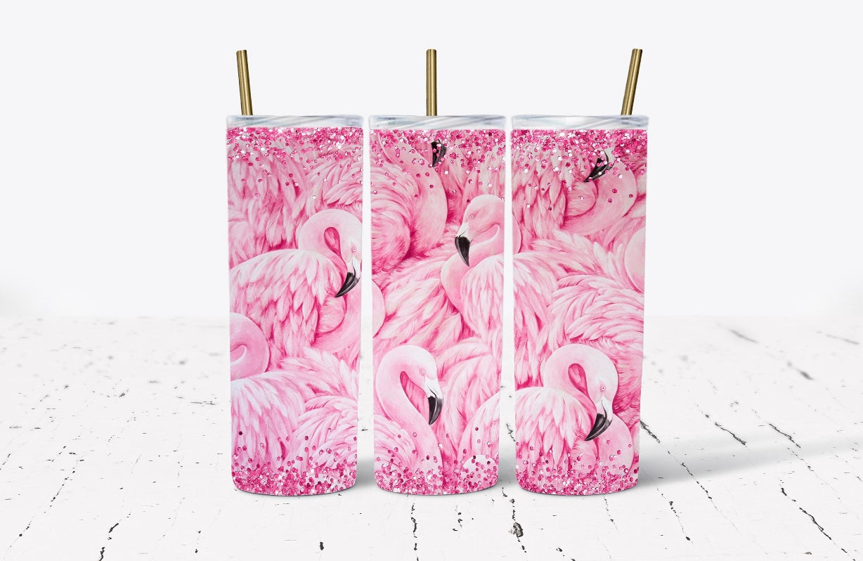 Fluffy Flamingos Tumbler