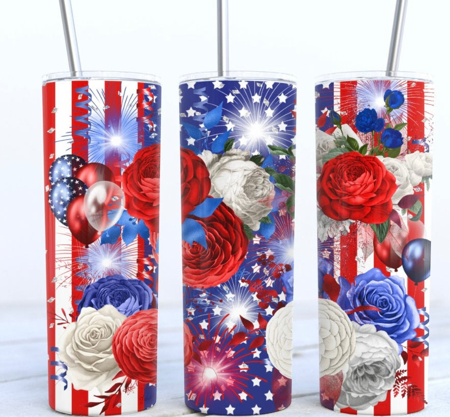 Americana Floral Tumbler