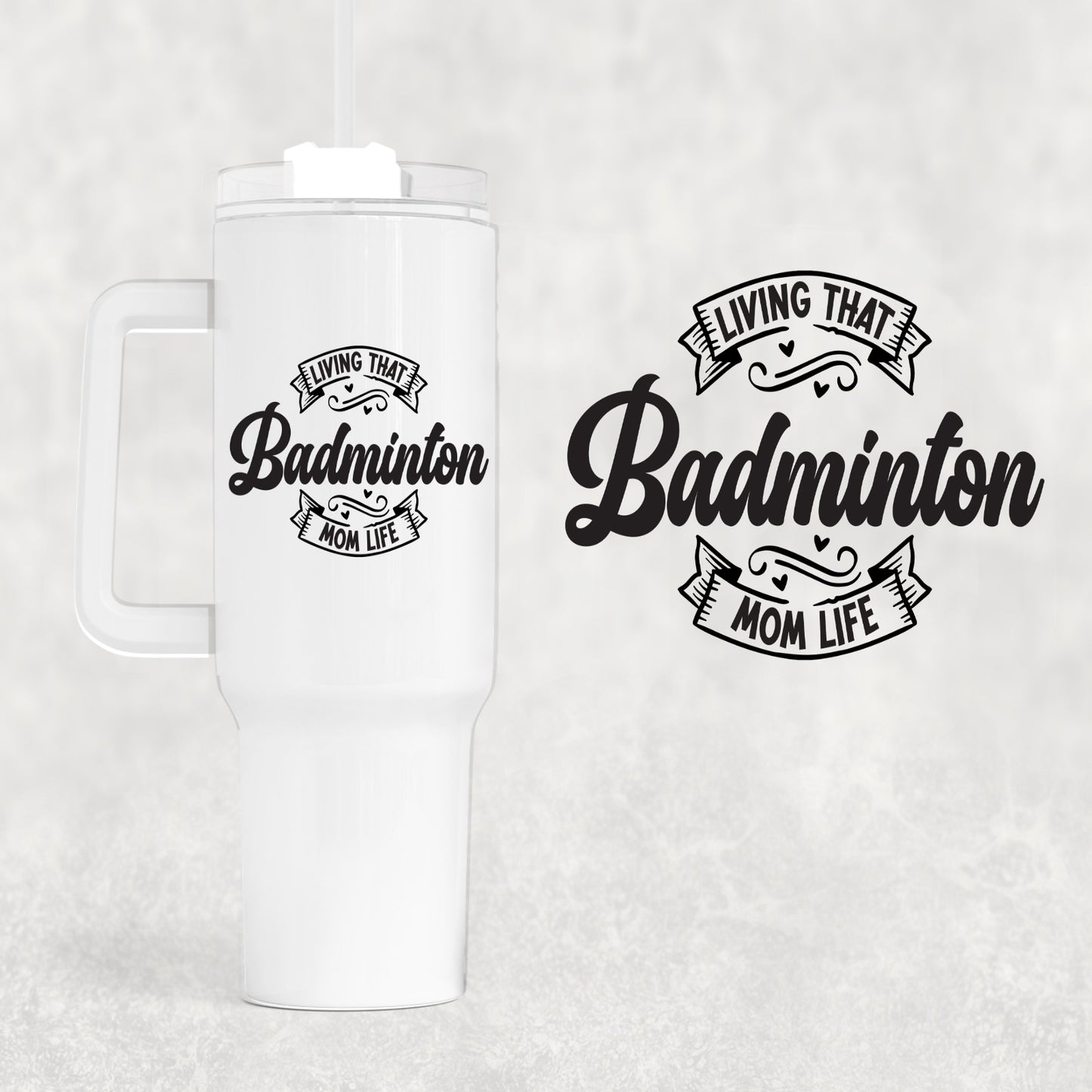 Badminton 40 oz Tumbler Preorder 4 wk tat