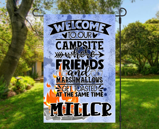 Welcome To Our Campsite Garden Flag