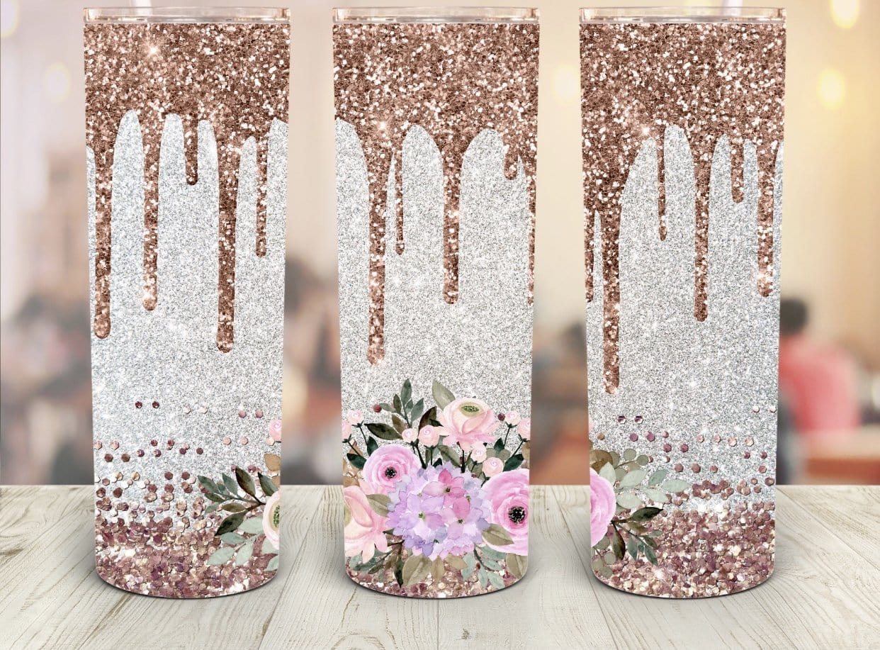 Rose Gold Glitter Tumbler-Stay Foxy Boutique, Florissant, Missouri