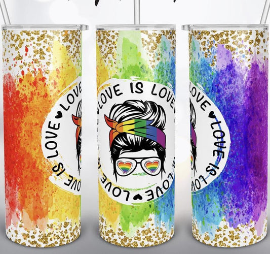 Glitter Love Is Love Tumbler-Stay Foxy Boutique, Florissant, Missouri