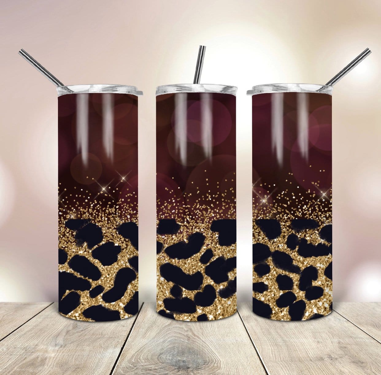 Glitter Animal Print Tumbler-Stay Foxy Boutique, Florissant, Missouri