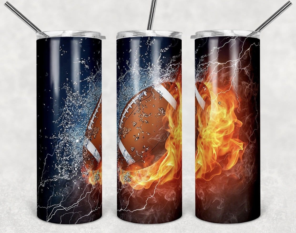 Football Water Fire Tumbler-Stay Foxy Boutique, Florissant, Missouri