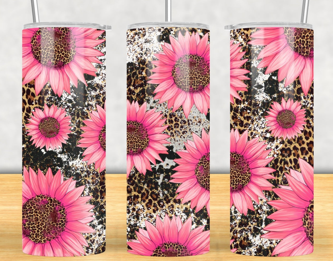 Leopard and Sunflowers Tumbler