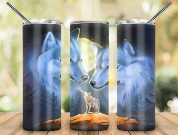 Talking To The Moon Wolf Tumbler