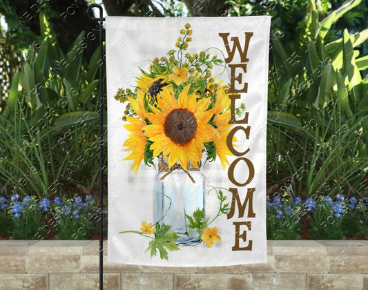 Sunflower Welcome Garden Flag