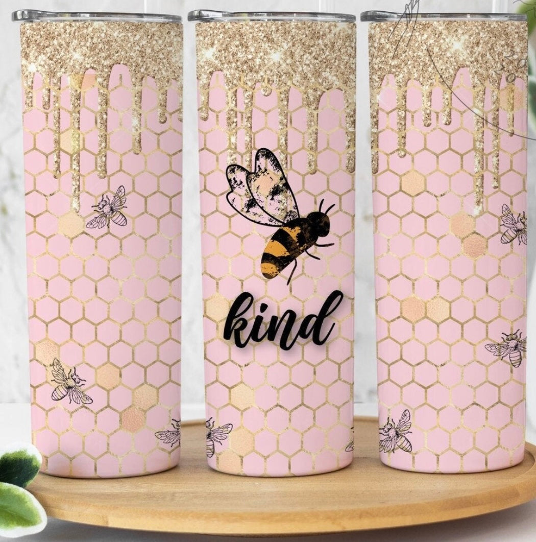 Rose Gold Bee Kind Tumbler