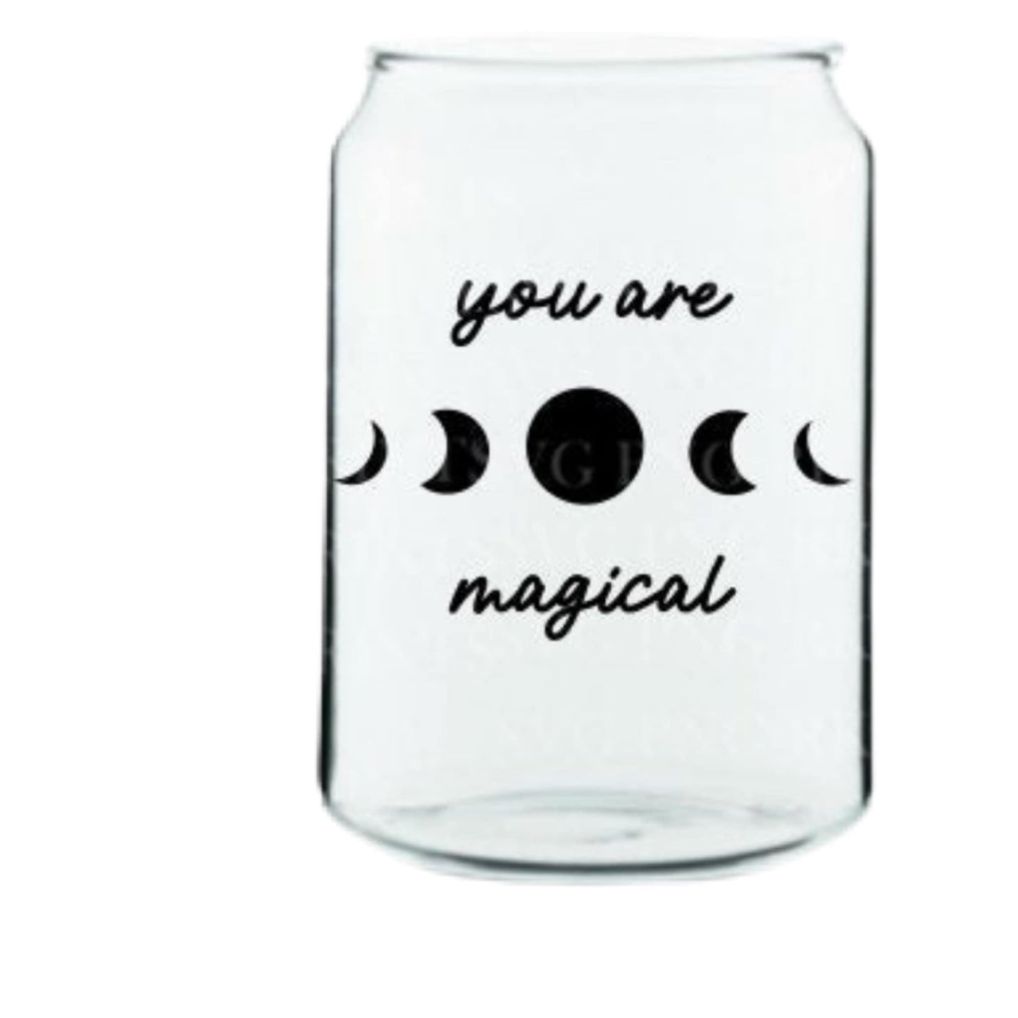 Your Are Magical Glass Cup with clear straw and bamboo lid