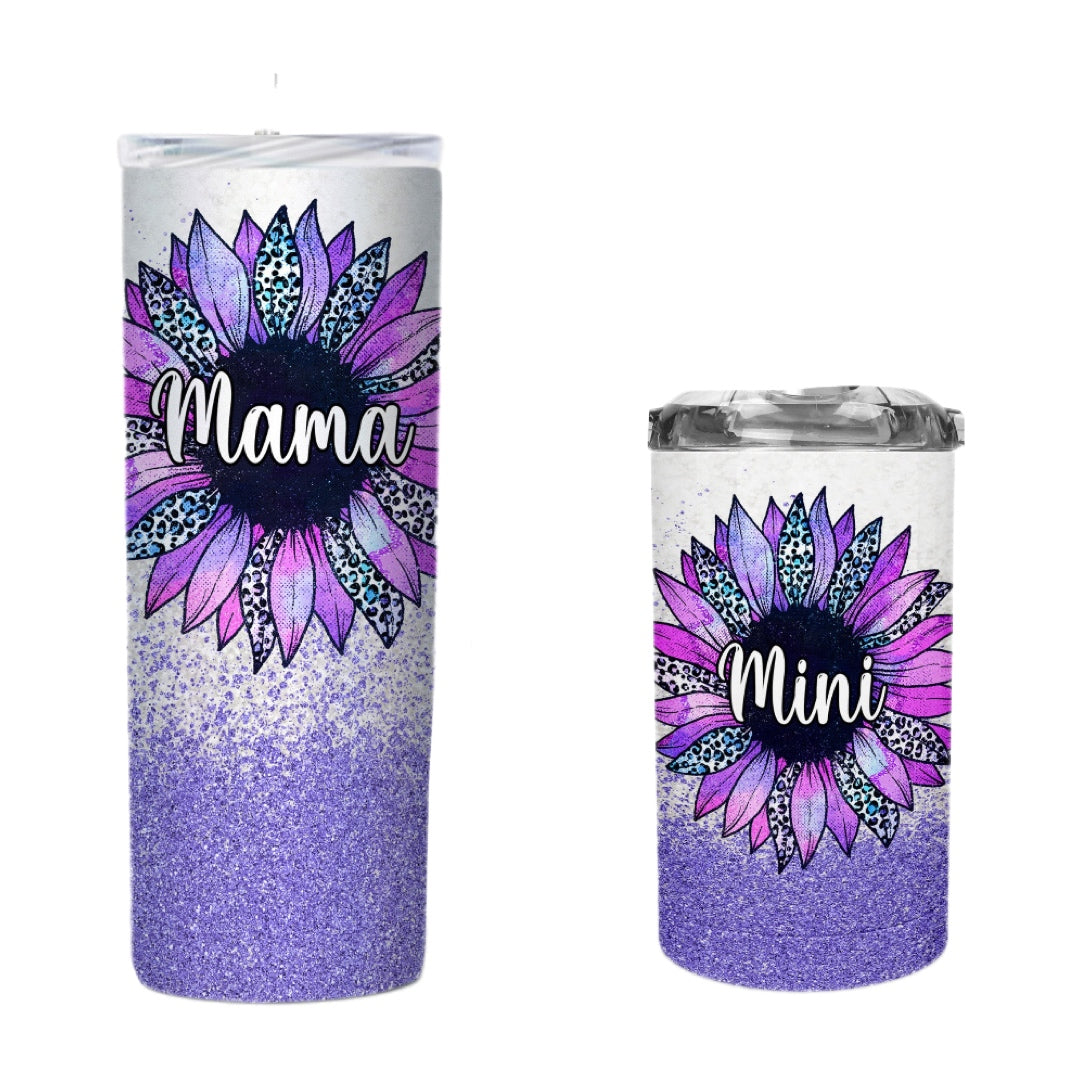 Mama/Mini Purple Flower Tumbler